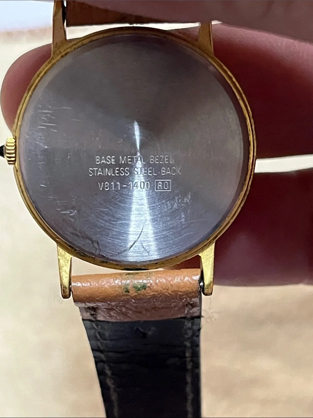 Lorus Disney Women's Gold-Tone Mickey Mouse Quartz Watch with Brown Strap